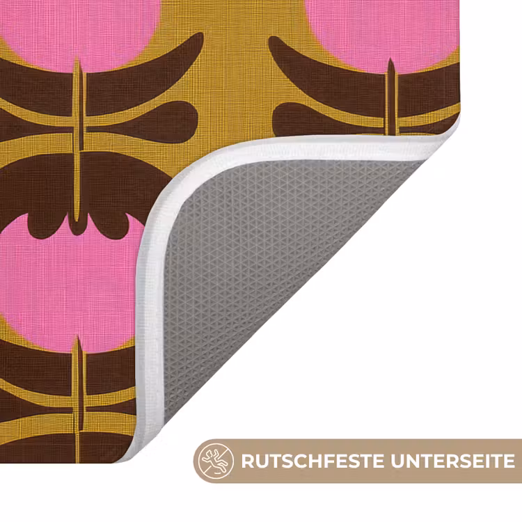 Badematte - Abstrakt - Blumen - Rosa — 3