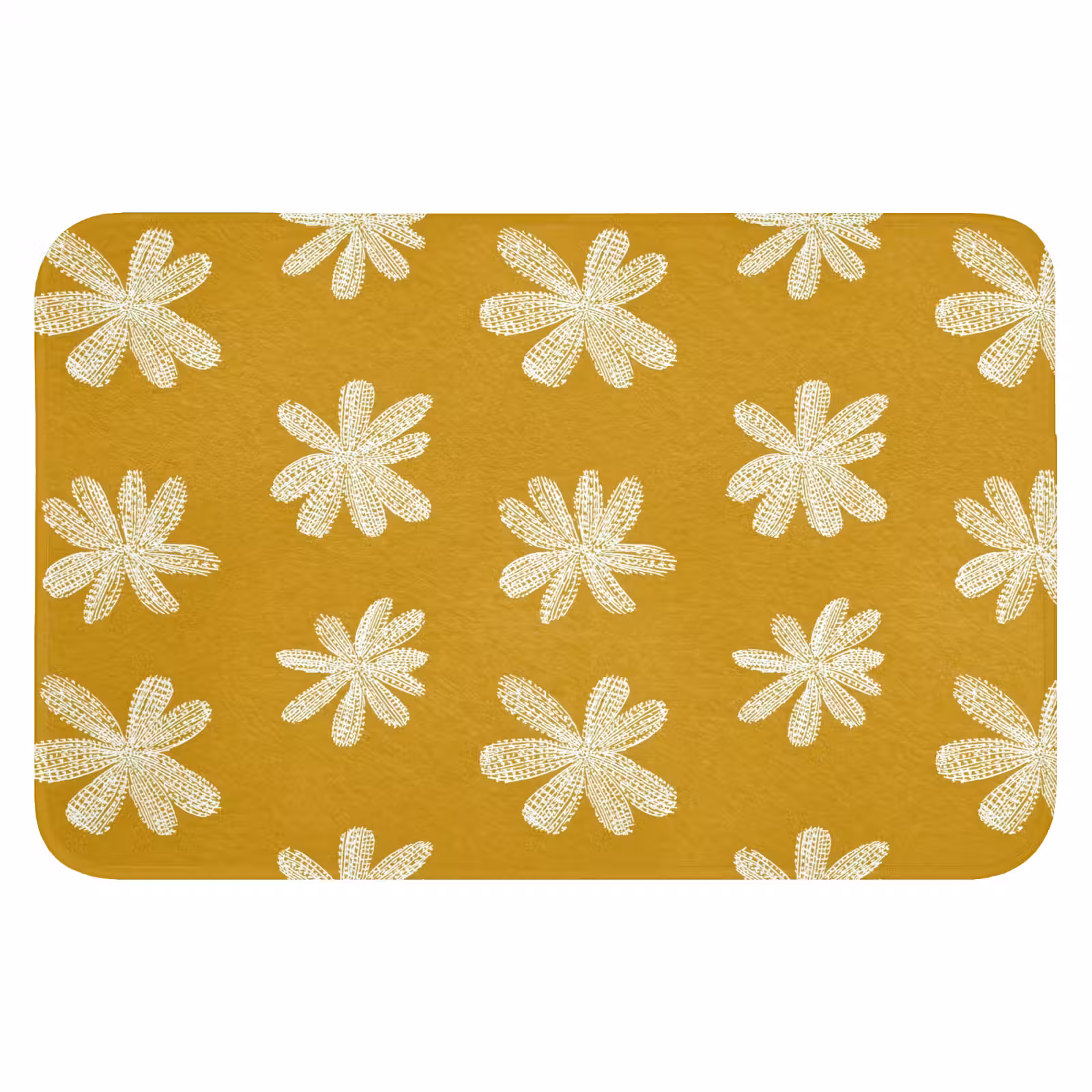 Badematte - Blume - Verspielt - Ockergelb — 1