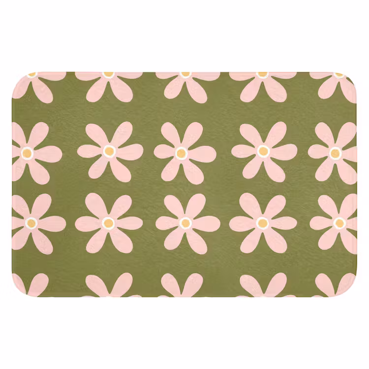 Badematte - Blume - Modern - Grün — 1