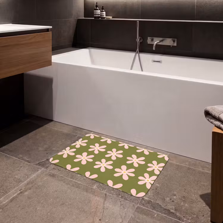 Badematte - Blume - Modern - Grün — 4