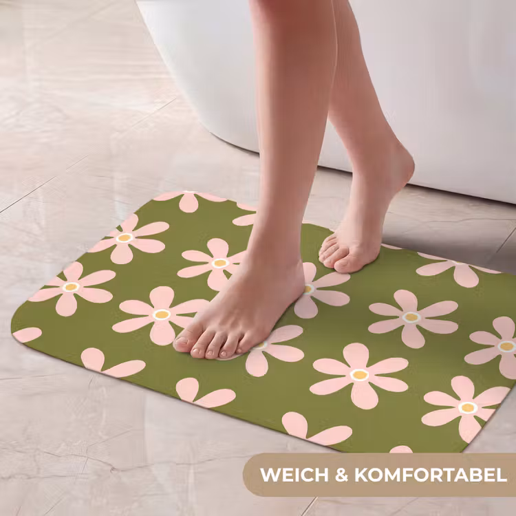 Badematte - Blume - Modern - Grün — 5