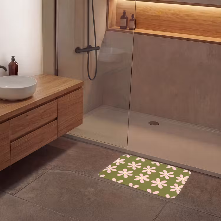 Badematte - Blume - Modern - Grün — 8
