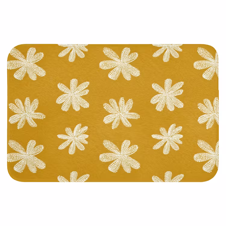Badematte - Blume - Verspielt - Ockergelb — 1