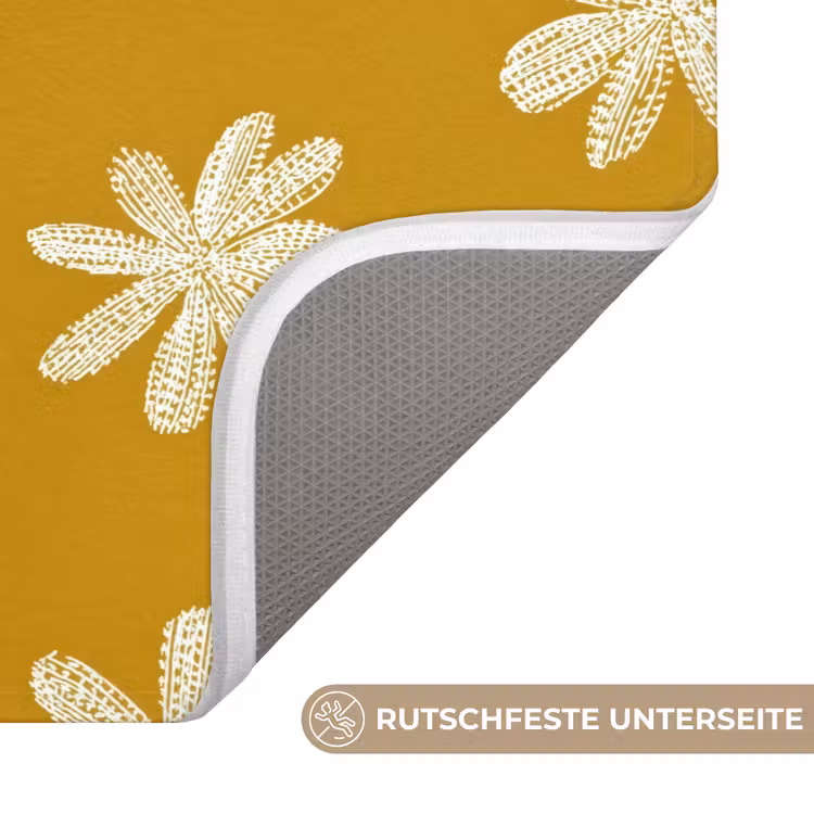 Badematte - Blume - Verspielt - Ockergelb — 3