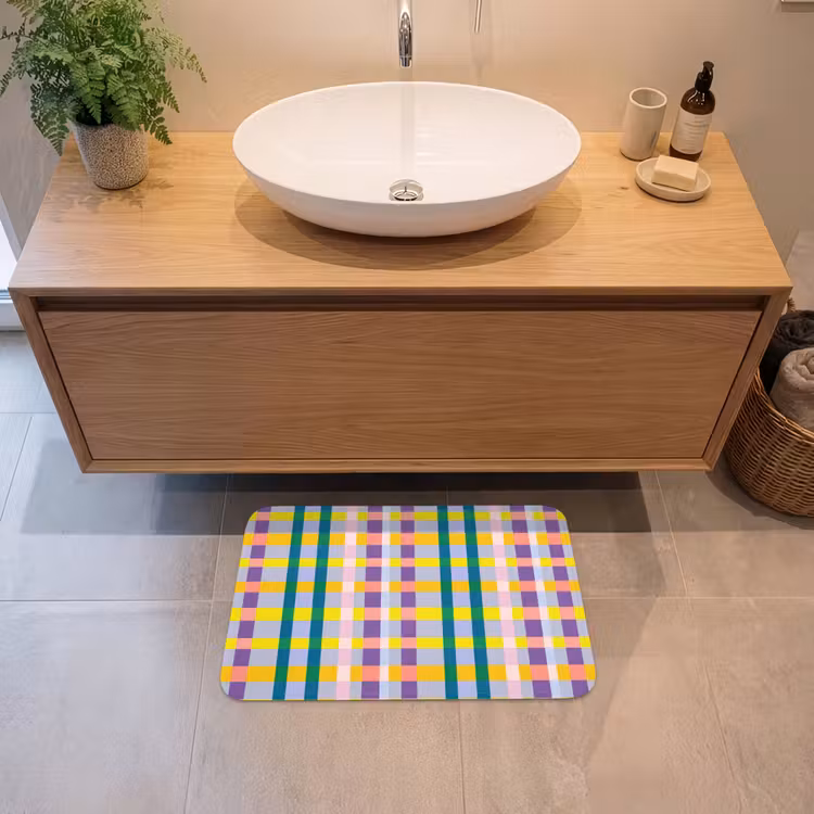 Badematte - Kariert - Muster - Farbenfroh — 2