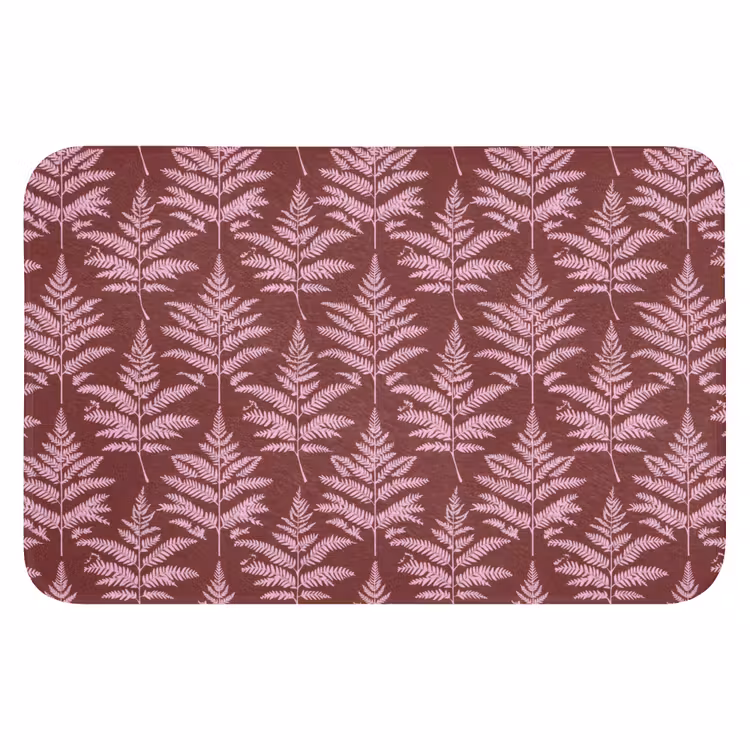 Badematte - Blatt - Muster - Lila — 1