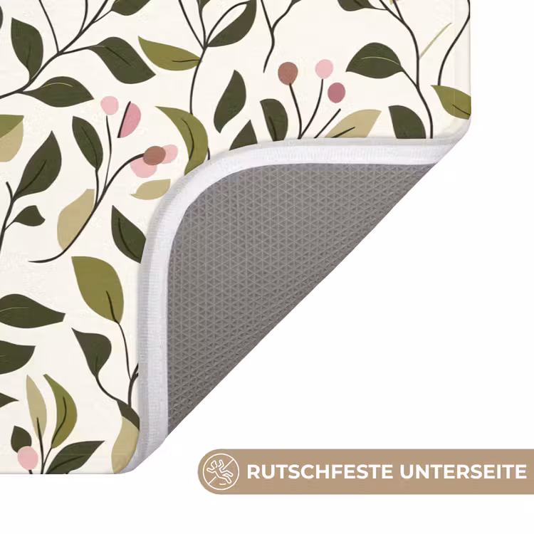Badematte - Blätter - Beeren - Rosa — 3