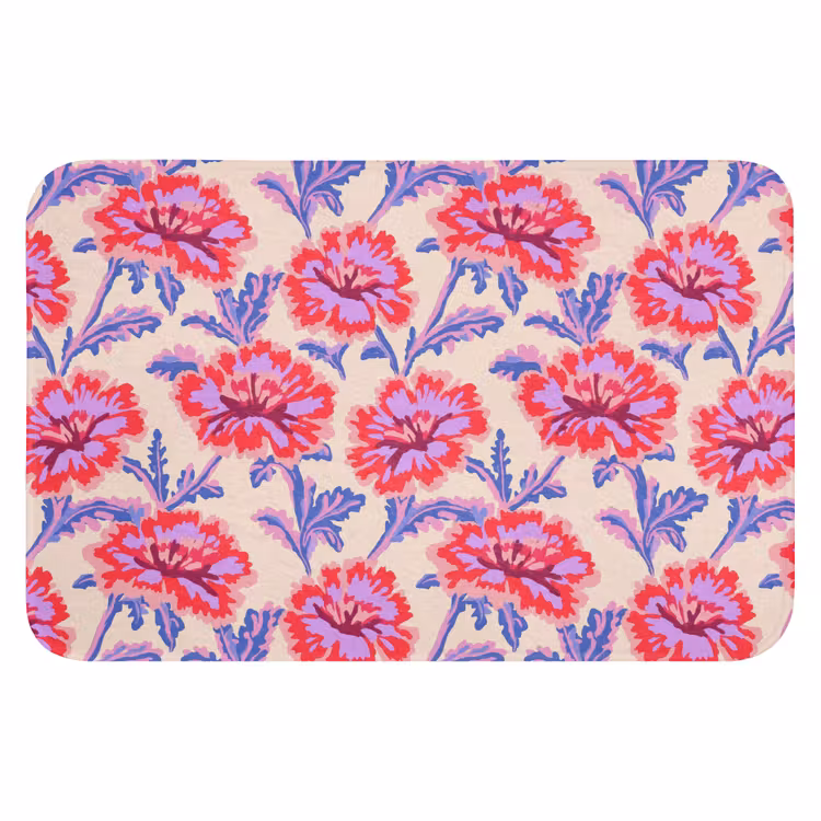 Badematte - Blumen - Muster - Mehrfarbig — 1