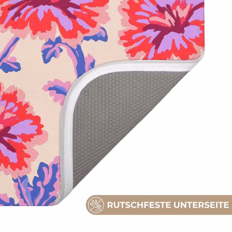 Badematte - Blumen - Muster - Mehrfarbig — 3
