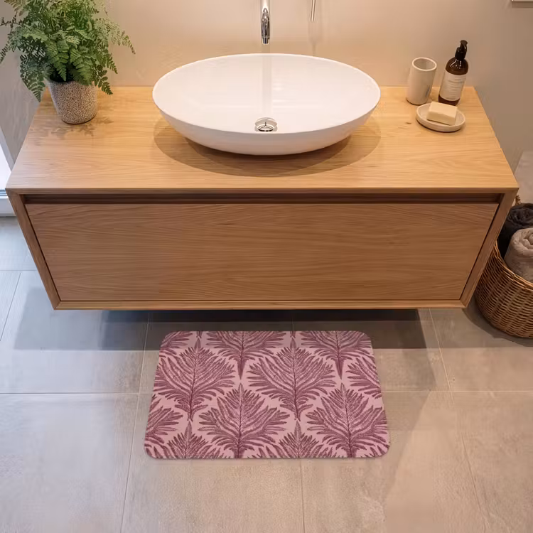 Badematte - Farn - Muster - Lila — 2