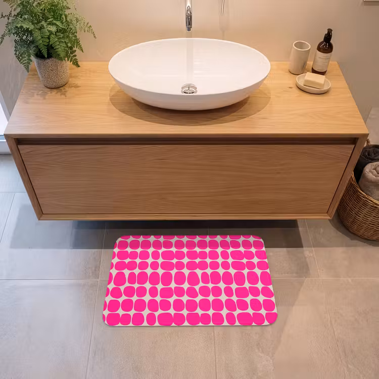 Badematte - Polka dots - Muster - Rosa — 2