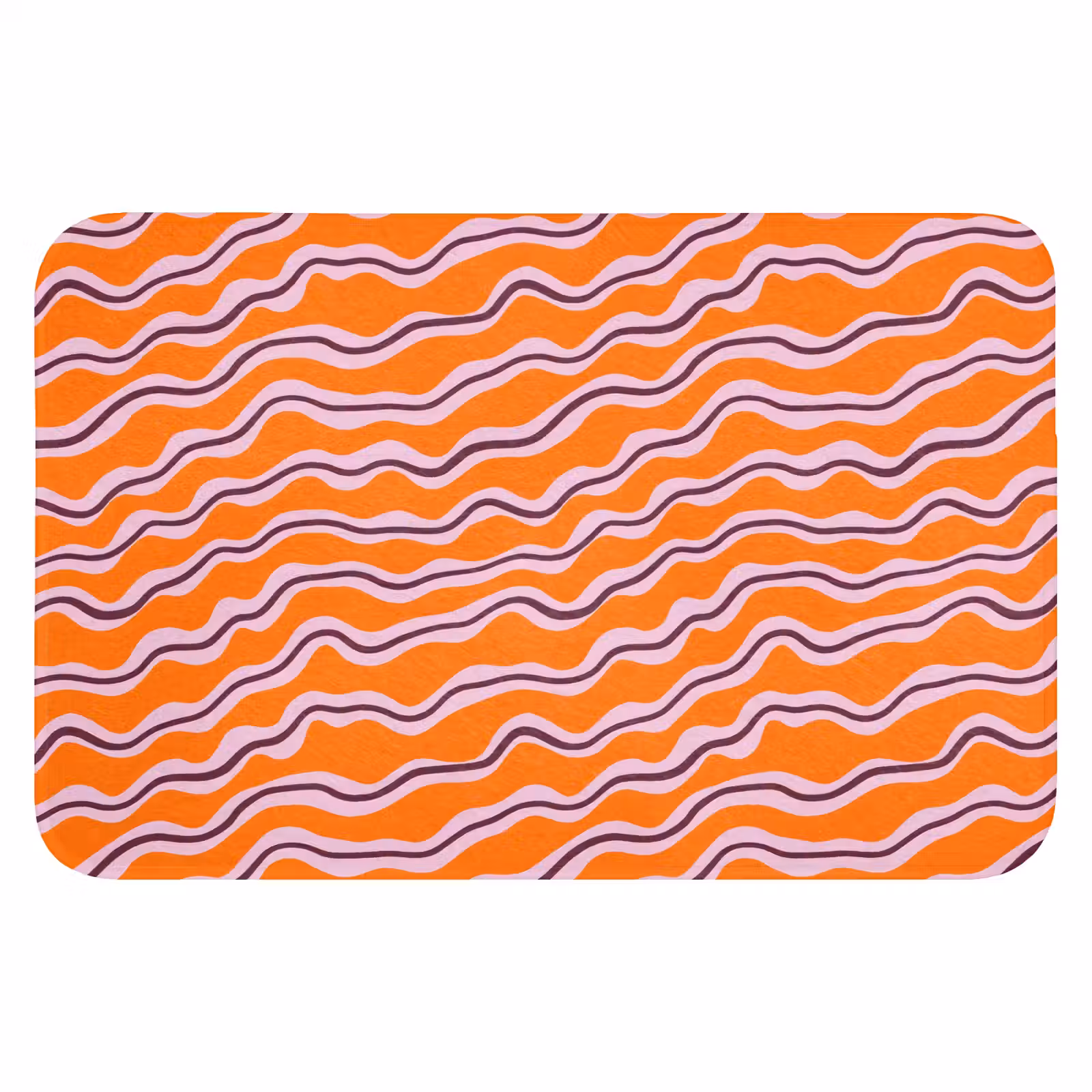 Badematte - Retro - Gewellt - Orange — 1