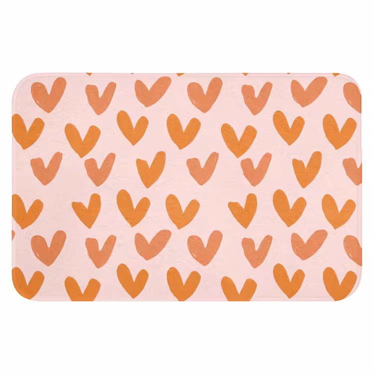 Badematte - Herzen - Signiert - Orange — 1