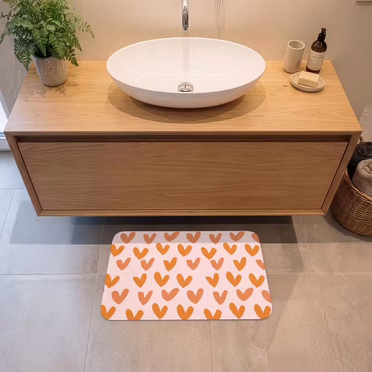 Badematte - Herzen - Signiert - Orange — 2