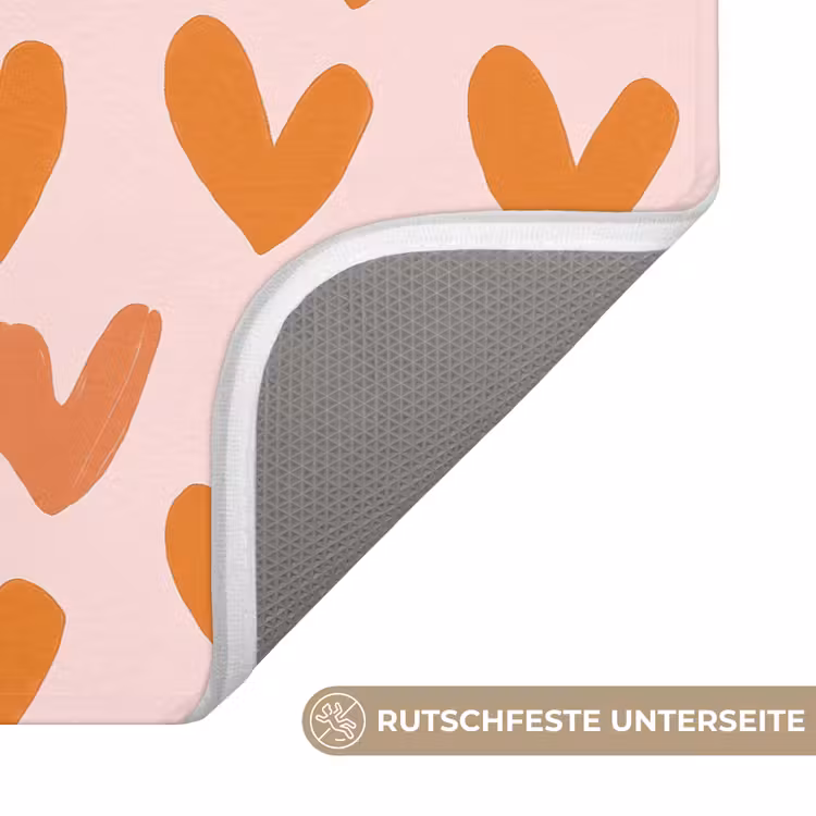 Badematte - Herzen - Signiert - Orange — 3