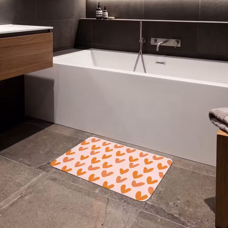 Badematte - Herzen - Signiert - Orange — 4