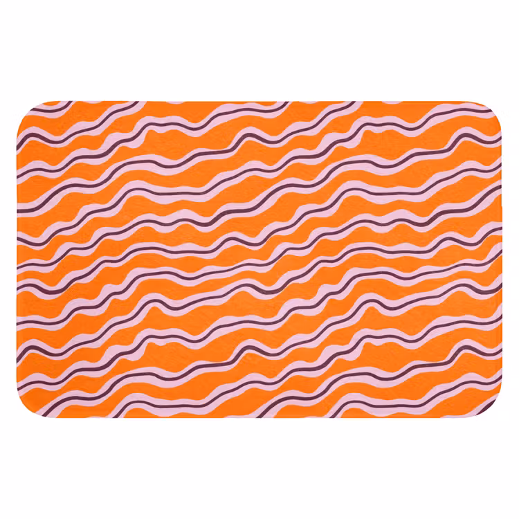 Badematte - Retro - Gewellt - Orange — 1