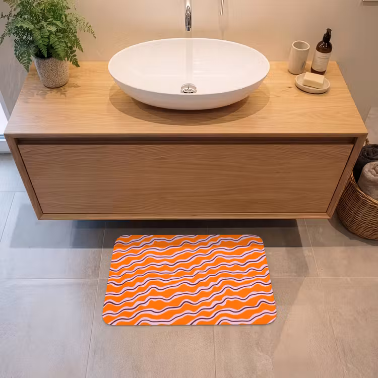 Badematte - Retro - Gewellt - Orange — 2
