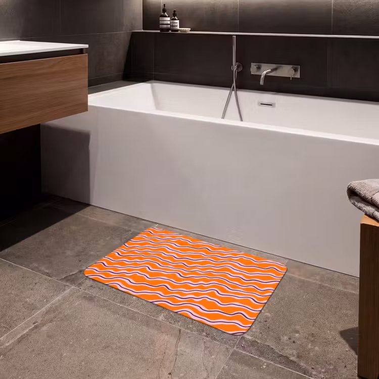 Badematte - Retro - Gewellt - Orange — 4