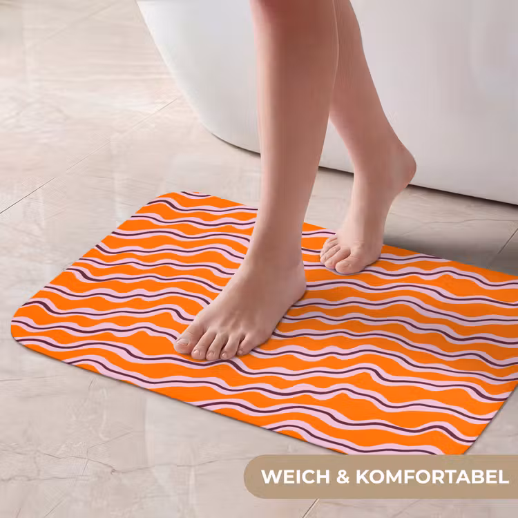 Badematte - Retro - Gewellt - Orange — 5