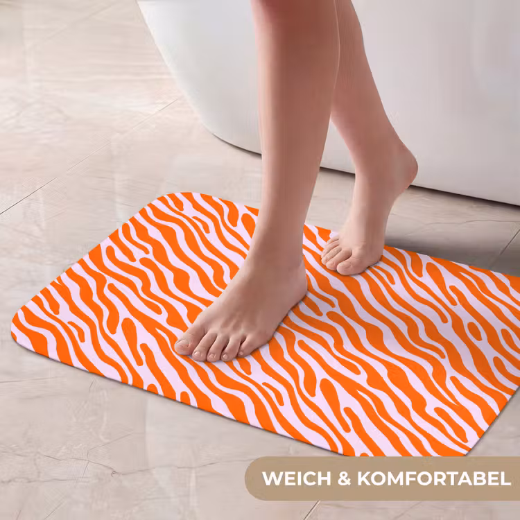 Badematte - Streifen - Dynamisch - Orange — 5