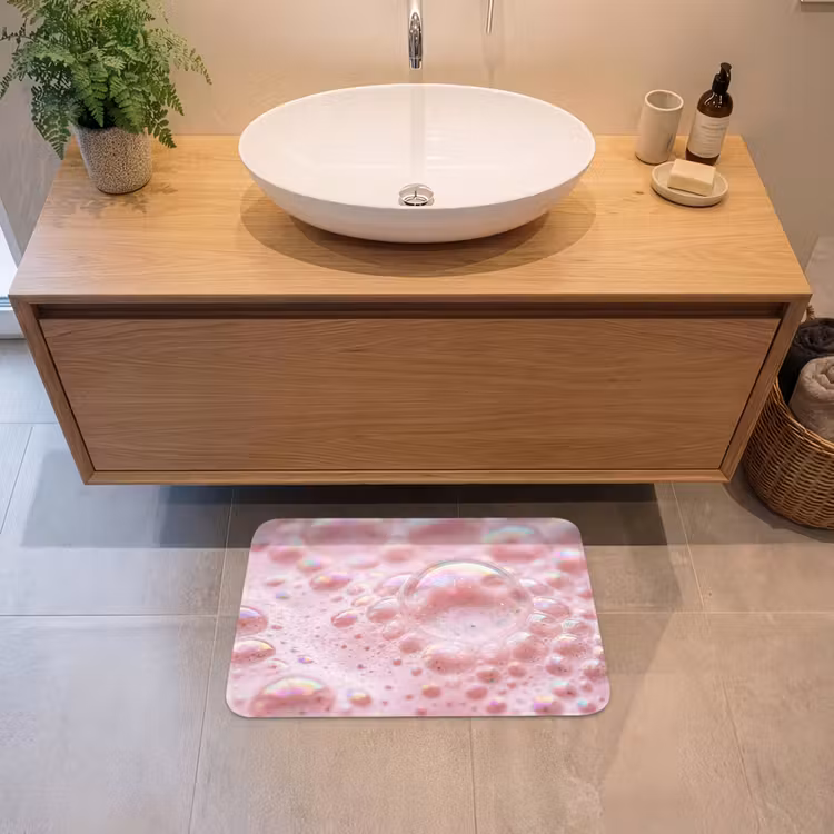 Badematte - Schaumstoff - Textur - Rosa — 2