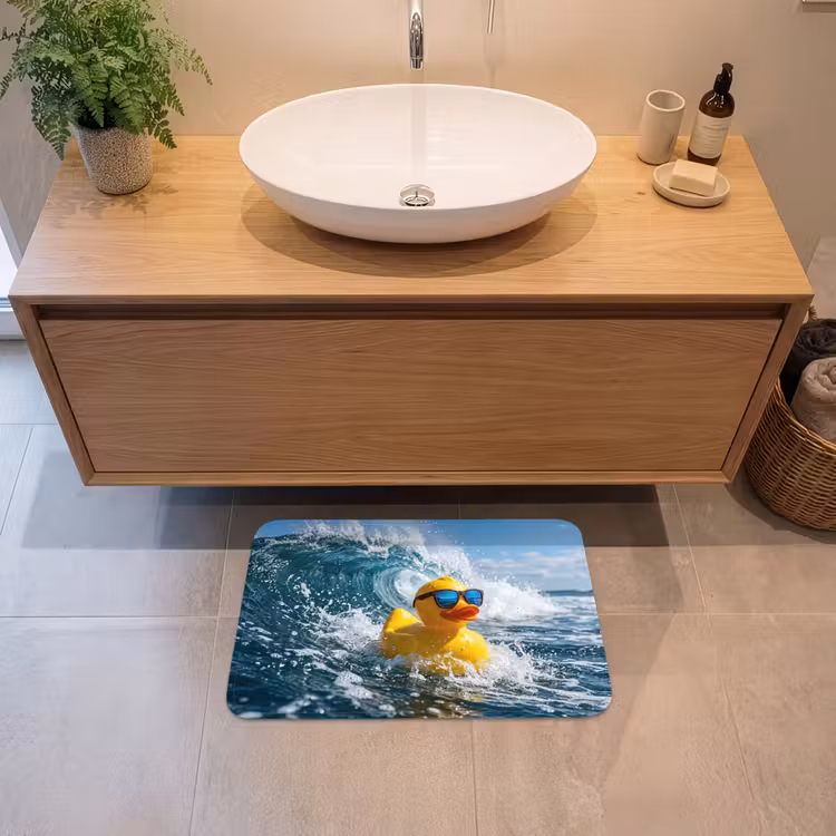 Badematte - Gummiente - Hart im Nehmen - Wellen — 2