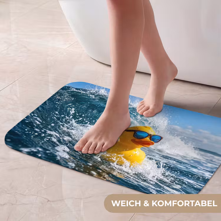 Badematte - Gummiente - Hart im Nehmen - Wellen — 5