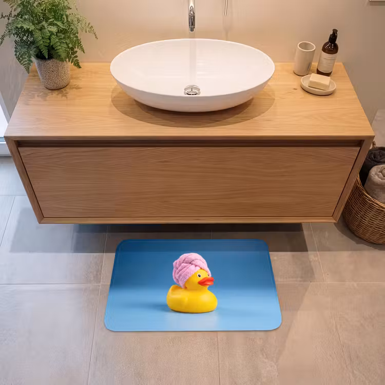 Badematte - Gummi-Ente - Handtuch - Blau — 2