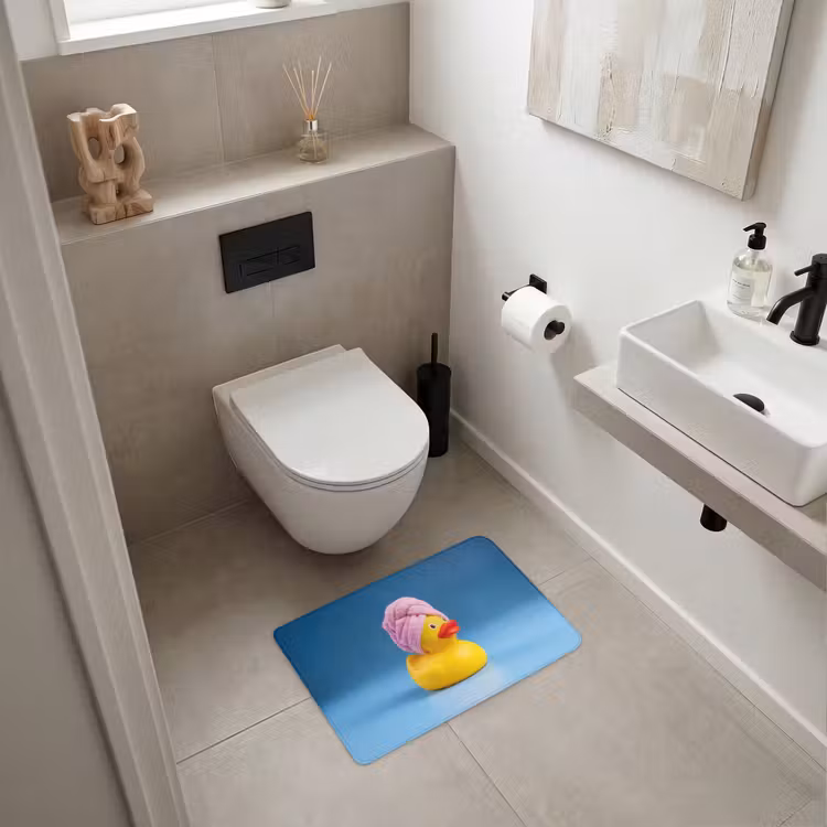 Badematte - Gummi-Ente - Handtuch - Blau — 6