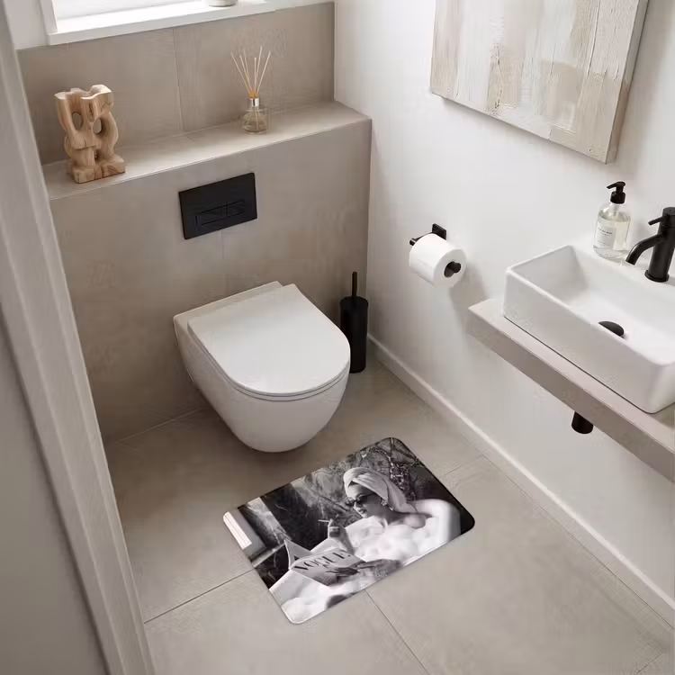 Badematte - Relaxt - Bad - Schwarz - Weiß — 6