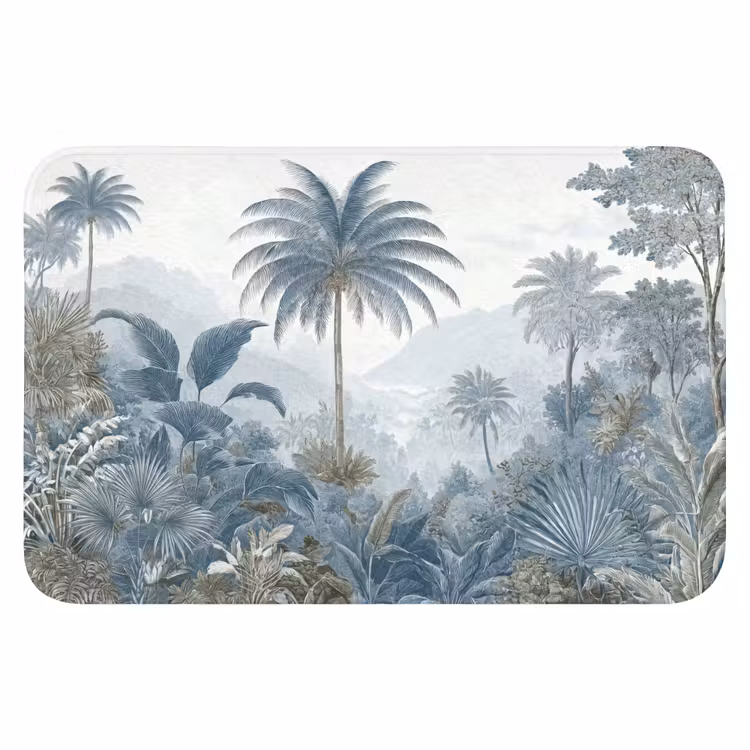 Badematte - Dschungel - Modern - Blau - Grün — 1