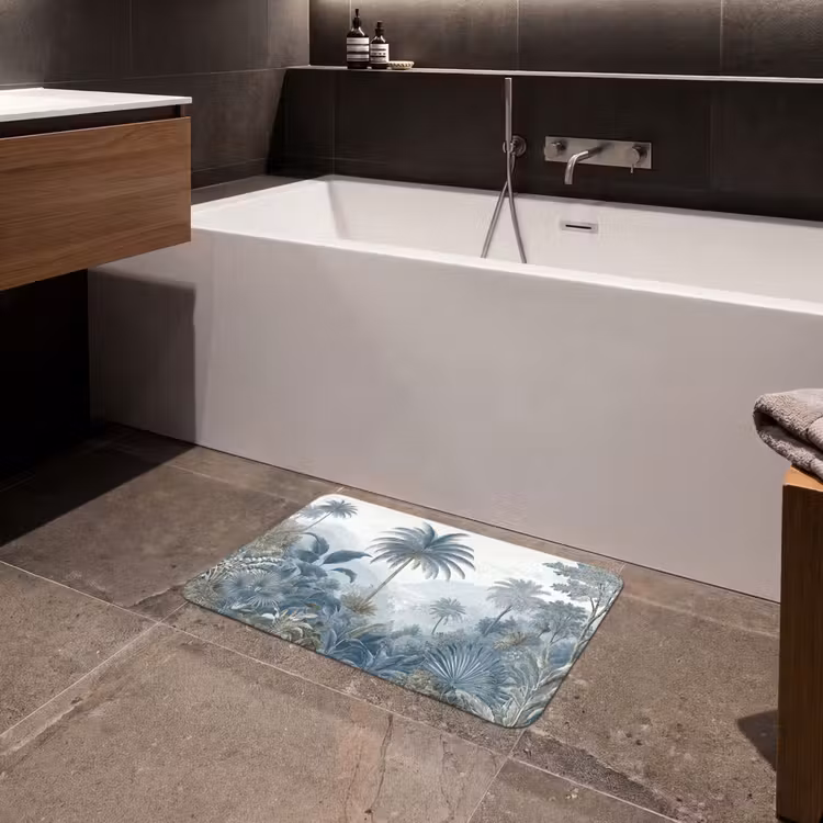 Badematte - Dschungel - Modern - Blau - Grün — 4