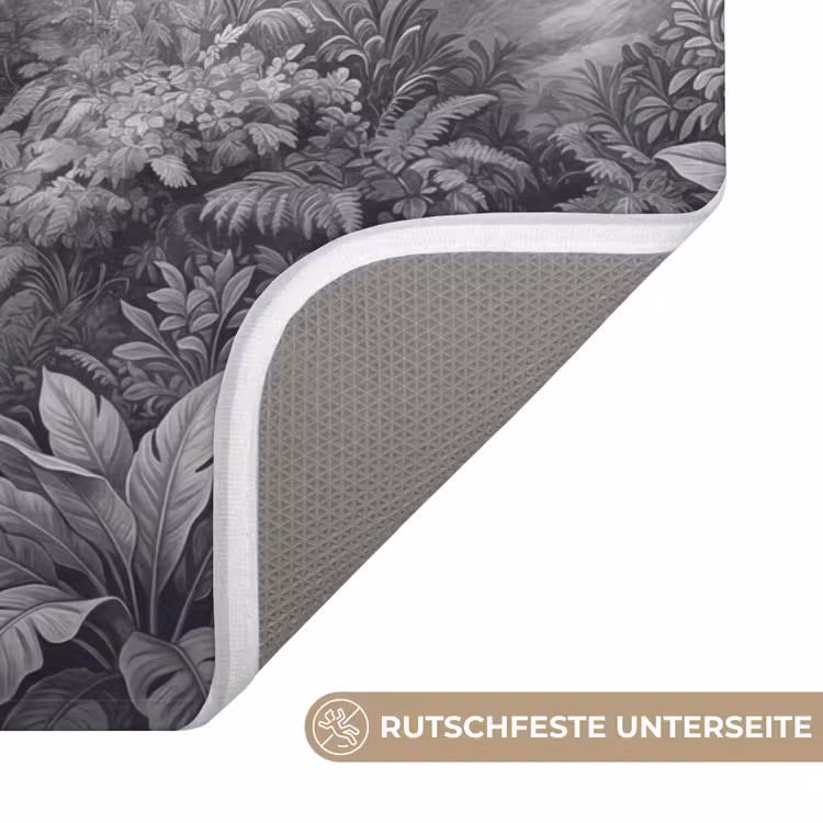 Badematte - Wald - Rotwild - Schwarz - Weiß — 3