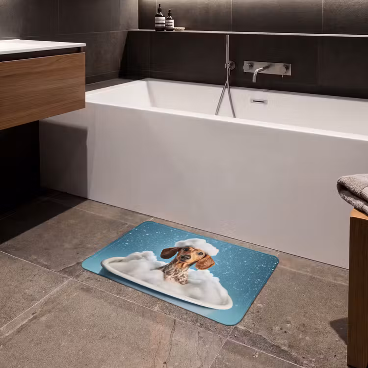 Badematte - Dackel - Bad - Schaum - Wassertropfen — 4