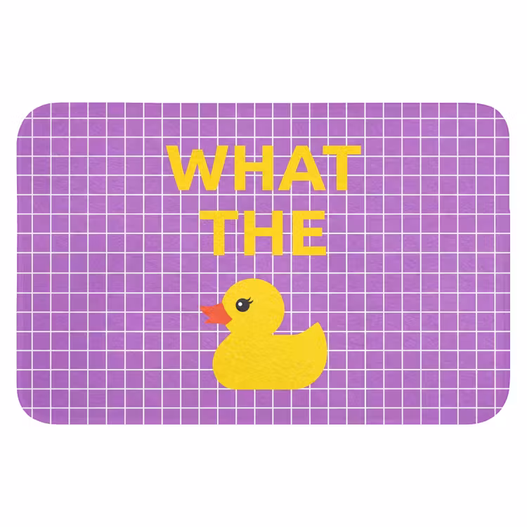 Badematte - Text - Ente - Lila — 1