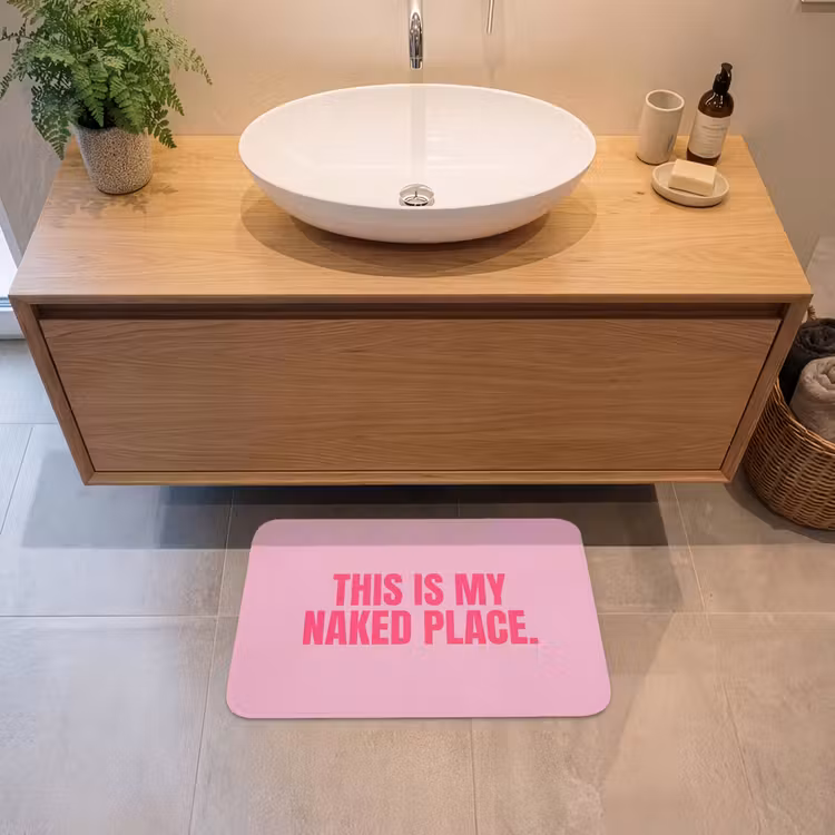 Badematte - Text - Modern - Rosa — 2