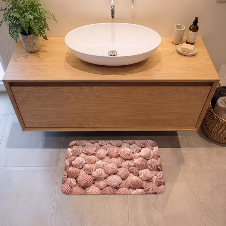Badematte - Muscheln - Muster - Rosa — 2