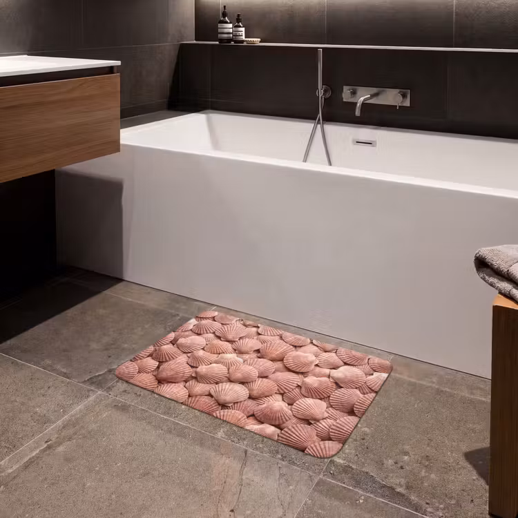 Badematte - Muscheln - Muster - Rosa — 4