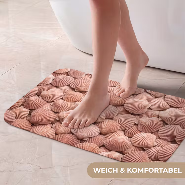 Badematte - Muscheln - Muster - Rosa — 5