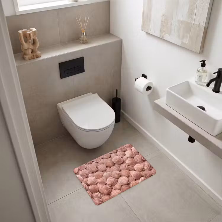 Badematte - Muscheln - Muster - Rosa — 6