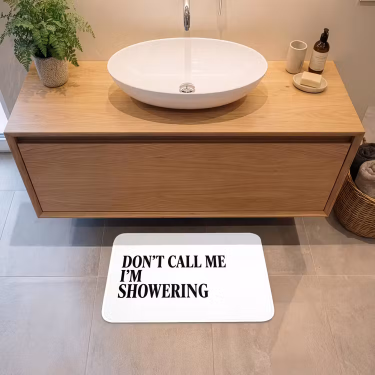 Badematte - Text - Modern - Schwarz - Weiß — 2