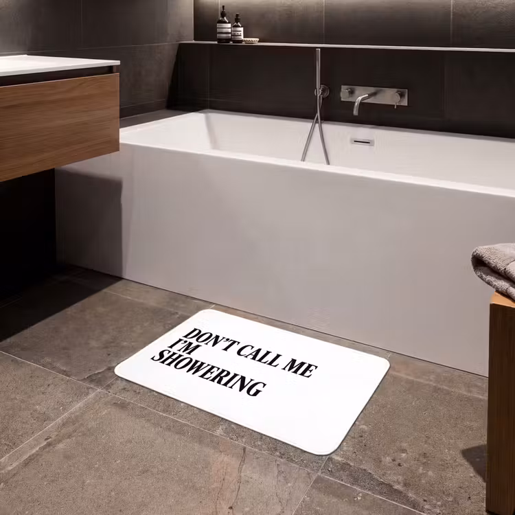 Badematte - Text - Modern - Schwarz - Weiß — 4