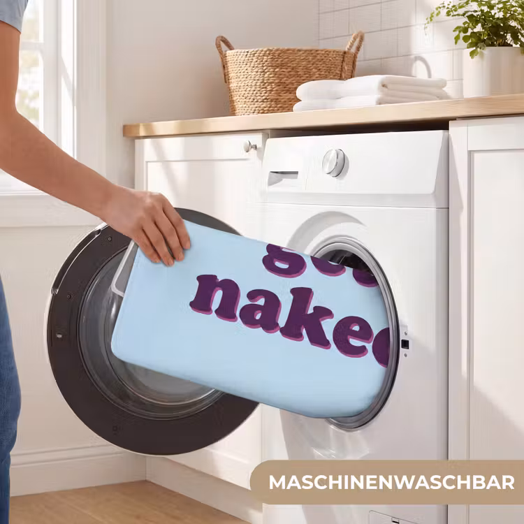 Badematte - Text – Get naked – Blau — 7