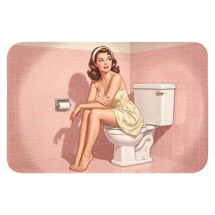 Badematte - Rosa - Retro - Frau — 1