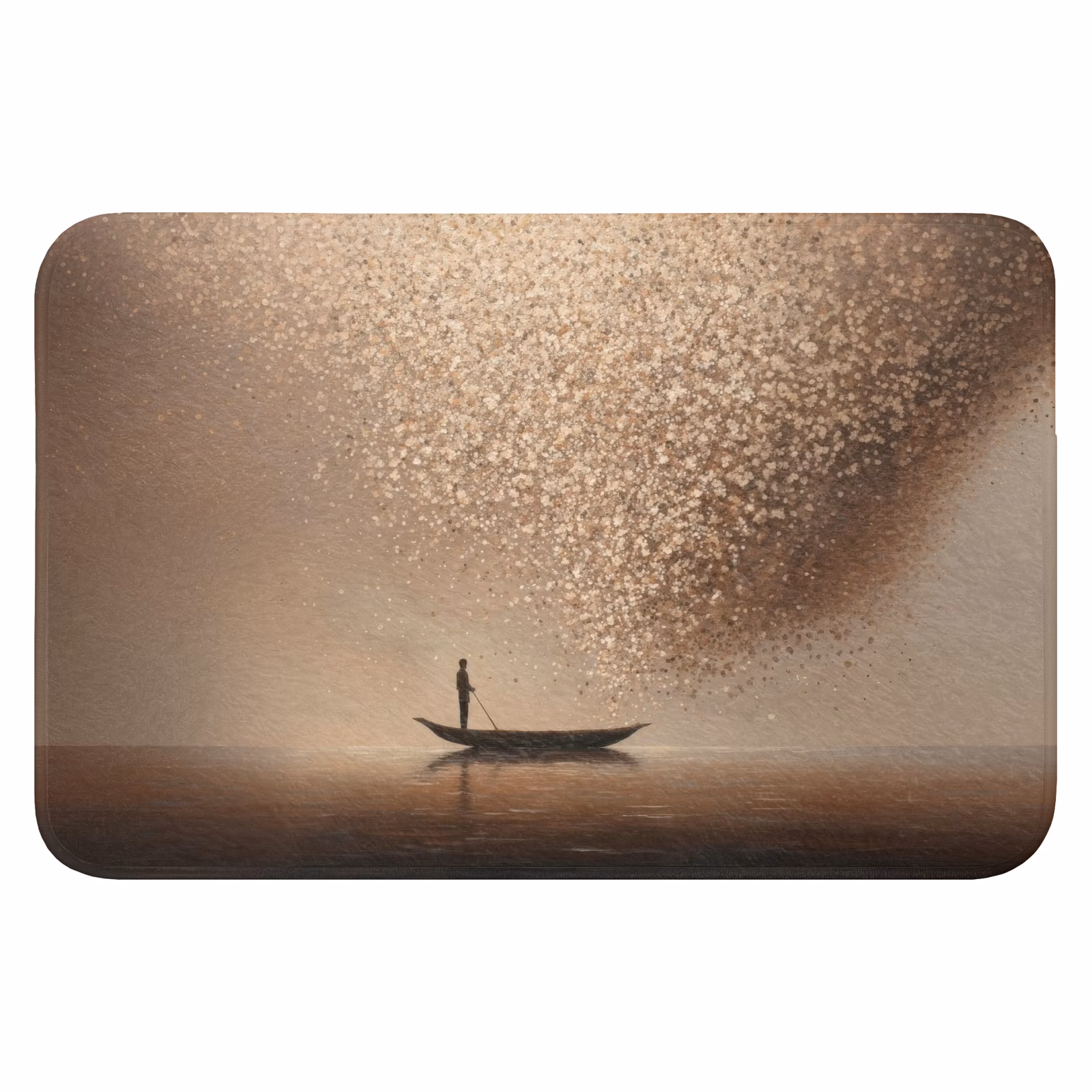 Badematte - Boot - Blätter - Gold - Wasser — 1