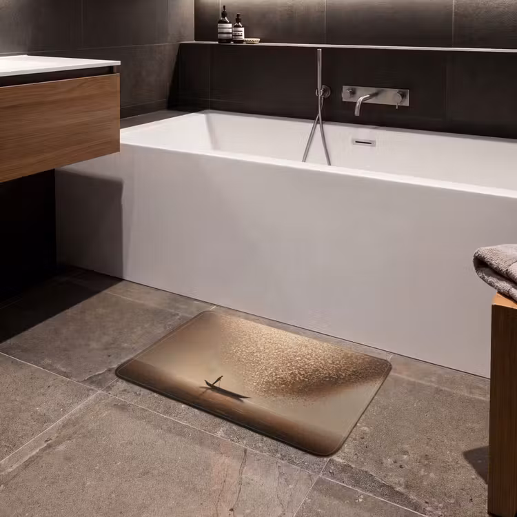 Badematte - Boot - Blätter - Gold - Wasser — 4