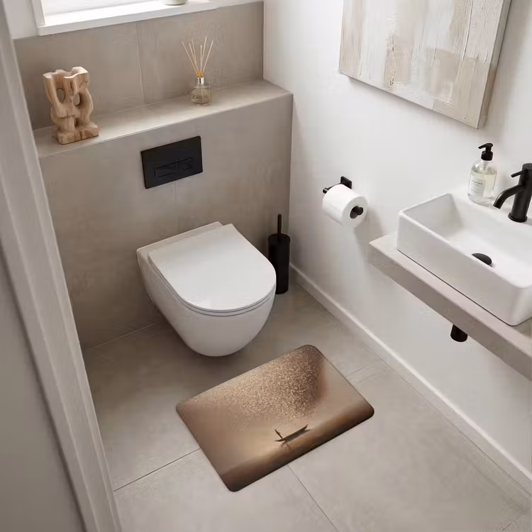 Badematte - Boot - Blätter - Gold - Wasser — 6