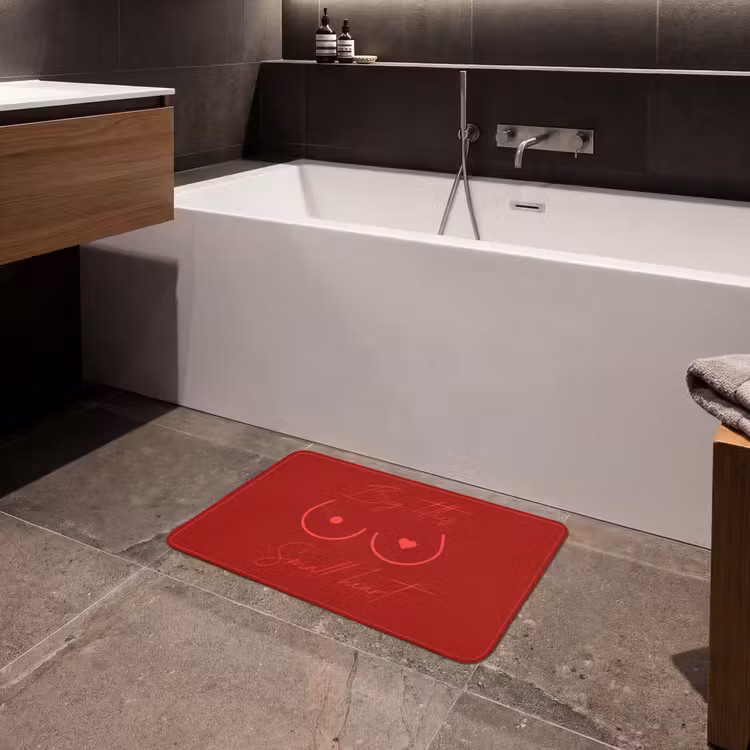 Badematte - Große Titten kleines Herz - Rot - Herz — 4