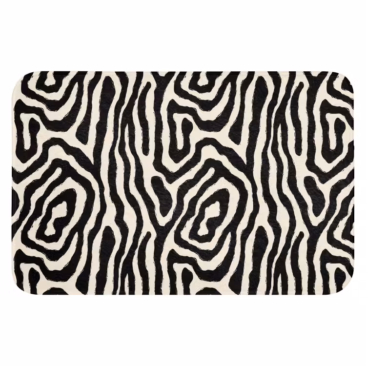 Badematte - Zebra – Schwarz – Abstrakt — 1